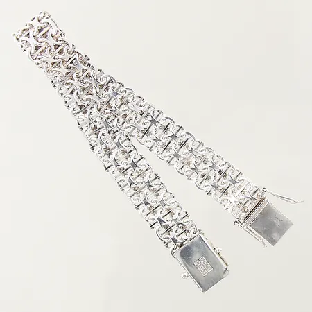 Armband X-länk med stav, längd 18,5cm, bredd 11,2mm, silver 830/1000 Vikt: 16,2 g