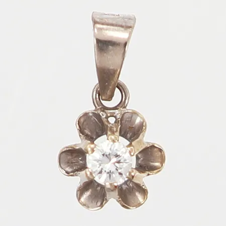 Hänge vitguld med diamant 1x0,05ct, 12x7mm, 18K Vikt: 0,5 g