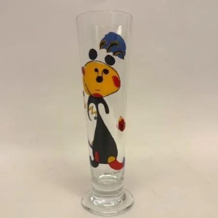 Ölglas, "Mus i natten", Lasse Åberg, ca Ø6,5cm, höjd ca 22cm