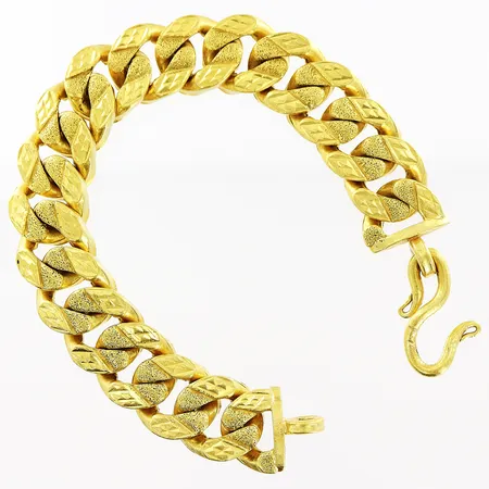 Armband Pansar, 21cm, mönstrade länkbitar, bredd 16mm, 23K Vikt: 75,8 g