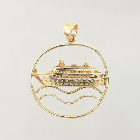 Hänge, längd: 29mm, bredd: 2,6-23,7mm, bucklig, 14K Vikt: 3,3 g