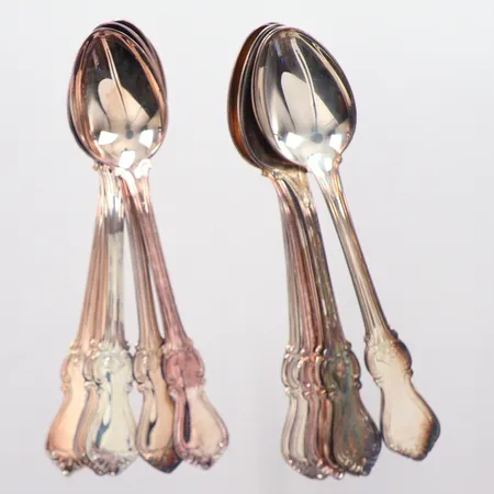 Tolv Kaffeskedar modell Olga, längd 11,5cm, GAB, 830/1000 Silver. Vikt: 154,1 g