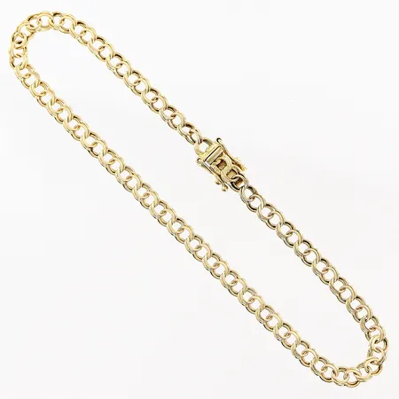 Armband Bismarck, 19,5cm, 3,5mm, skeva länkbitar, 18K Vikt: 4,6 g