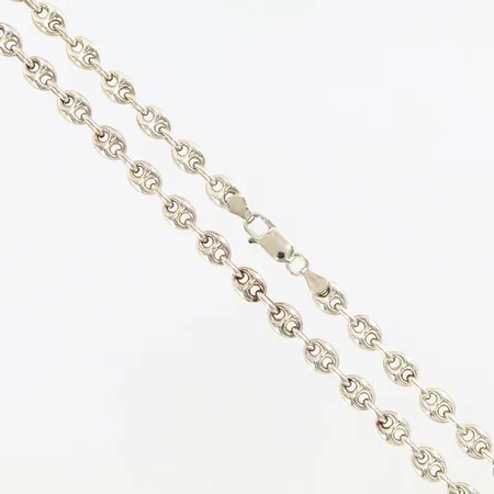 Kedja Bönlänk, ca 61cm, bredd ca 6mm, 925/1000 Silver  Vikt: 27,3 g