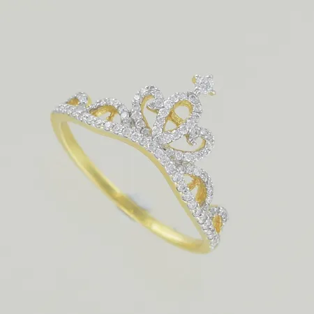 Ring med stenar, Ø 16½ mm, 18K Vikt: 1,9 g