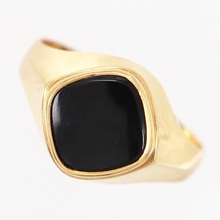 Klackring med onyx stl 20, bredd: 3-12mm, 18K Vikt: 3,6 g