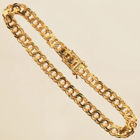 Armband Bismarck, längd 19cm, bredd 6mm, Ceson Guldvaru Ab år 1969m 18K  Vikt: 13,5 g