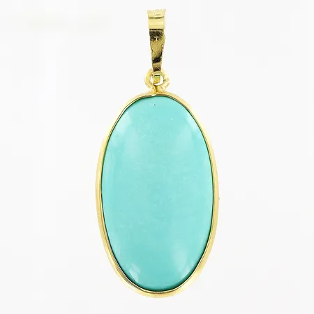 Hänge med turkos sten, 11x26mm, 18K, bruttovikt 1,1gram Vikt: 1,1 g