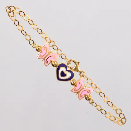 Armband längd 15,5cm, emalj, 21K Vikt: 4 g