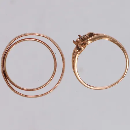 3 Ringar, bucklor, defekt, 14K  Vikt: 7,5 g