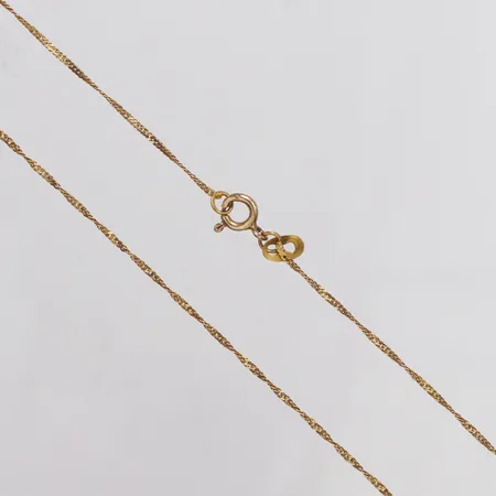 Kedja Singapore, 39,5cm, lås i 9K, 18K  Vikt: 1,7 g