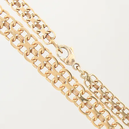 Collier doserad X-länk, längd 43,5cm, bredd 5,3-8mm, 18K Vikt: 23 g