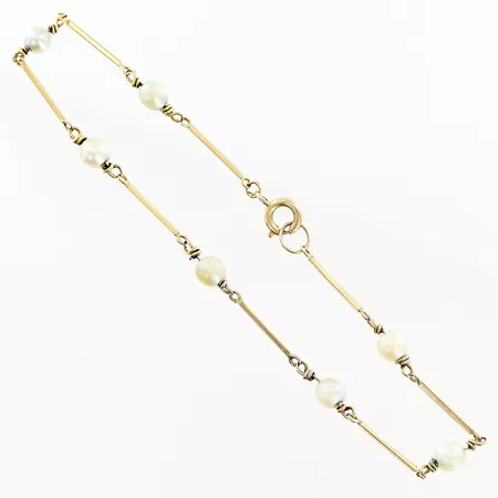 Armband pärlor, 19,5cm, bredd 0,5-4mm, defekter på pärlor, 18K Vikt: 2,7 g