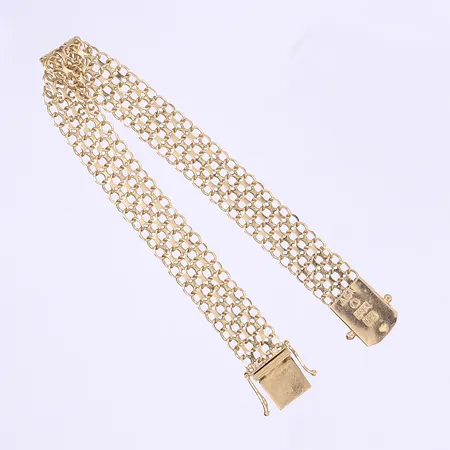 Armband X-länk 18,5cm bredd 10mm något bucklig 18K Vikt: 12,2 g