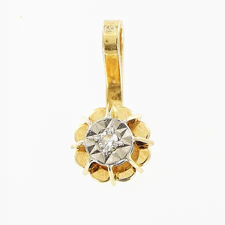 Hänge med diamant ca 0,01ct, 8/8 slipad, 5x11mm, 18K Vikt: 0,4 g