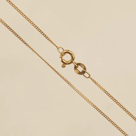 Kedja pansar, längd 40,5cm, bredd 1mm, 18K  Vikt: 1,7 g