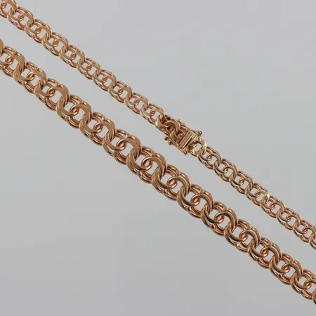 Collier 18k Bismarck,längd ca 43 cm,bredd 5-8.4 mm. Vikt: 29,5 g