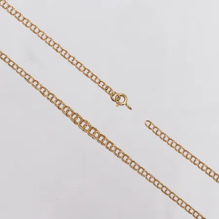 Collier doserad Bismarck, 43cm, bredd 2,8-4,3mm, lås defekt, 18K  Vikt: 5,4 g