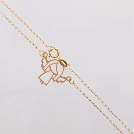 Collier med integrerat hänge, längd 43cm, 18K. Vikt: 1 g