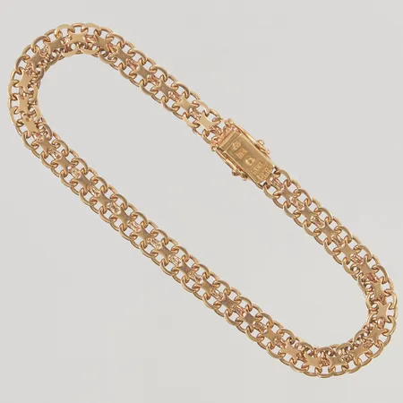 Armband x-länk 19cm, bredd:5mm, 18K 9,1g.