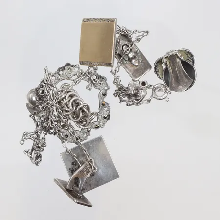 Diverse silver, delvis defekt med pärla silver 830/1000 Vikt: 27,7 g