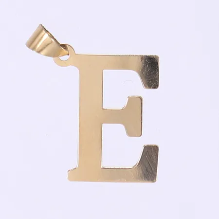Hänge bokstaven E längd inkl ögla 28mm bredd 15mm 18K Vikt: 3,3 g