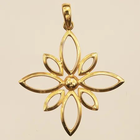 Hänge blomma, längd 45mm, bredd 35mm, 18K Vikt: 2,1 g