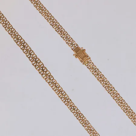 Collier X-länk med stav, längd 42cm, bredd 5,6-6,8mm, NSE Guldvaru Aktiebolag, år 1971, 18K  Vikt: 15,7 g