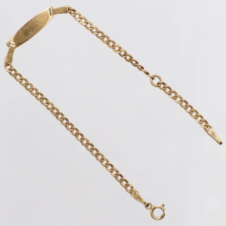 Barnarmband Pansar platta, ca 12,3/14,8cm, 18K  Vikt: 1,5 g