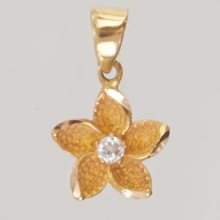 Hänge "stjärna" 14mm, vit sten, 14K 1,4g.