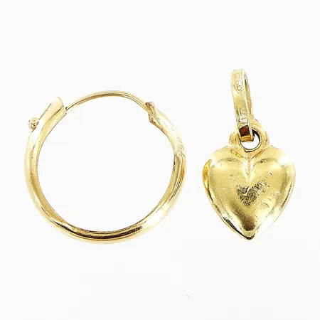 1 enstaka örhänge, 1 hänge, defekter, 18K Vikt: 1 g