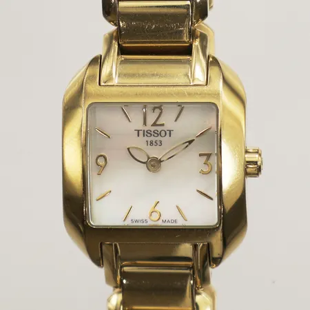 Damur Tissot, stål, quartz, 23mm, ref: QKN-HA-149749, snr: L750/850, pärlemorurtavla, stållänk längd ca 14cm inkl ur, 