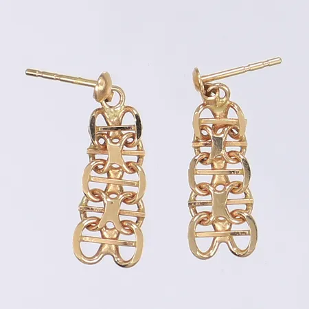 Ett par örhängen X-länk med stav längd 20mm snurrebussar ej guld 18K Vikt: 2,4 g