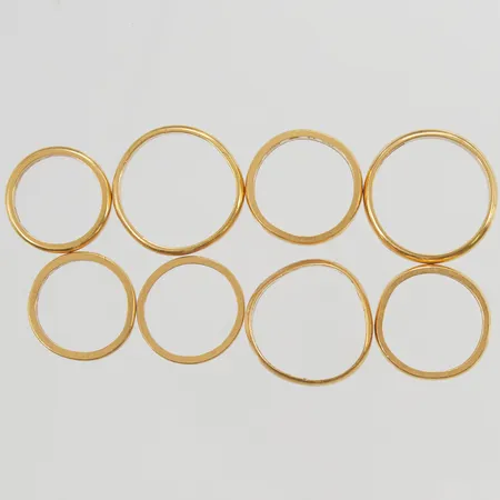 8 Ringar, gravyr, 23K 50,4g.