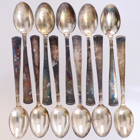 11 Kaffeskedar, längd 12cm, 830/1000 silver Vikt: 168,6 g