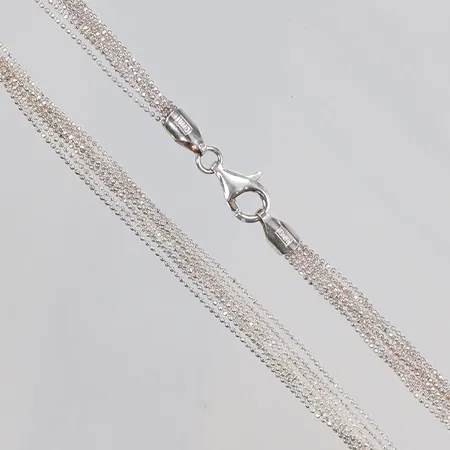 Flerradigt halscollier, längd 43cm, bredd 5mm, GHA, silver, 925/1000 Vikt: 12,2 g