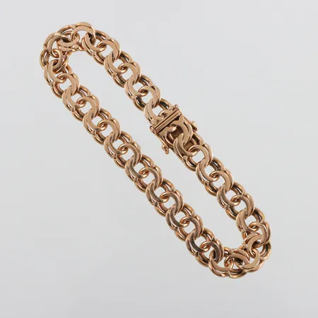 Armband Bismarck 18k,Bengt Hallberg Guldsmeds AB Köping,längd ca 20 cm,bredd 9.1 mm. Vikt: 30,7 g