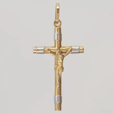 Hänge "krusifix" 25mm, tvåfärgad, 18K 0,7g.