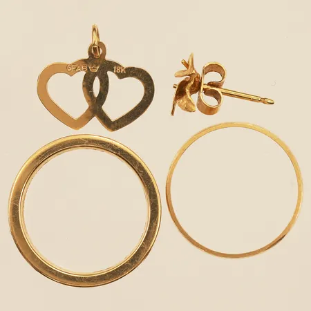 Diverse guld, gravyr, 18K Vikt: 9 g