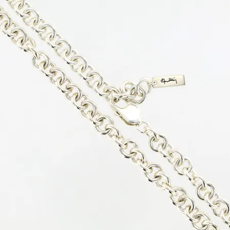Collier Ring Chain av Efva Attling, ca 49cm, bredd ca 9mm, 925/1000 Silver, med etui Vikt: 71,8 g