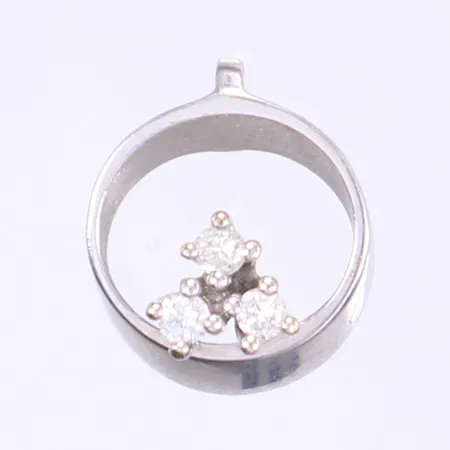 Hänge med diamanter 3x ca 0,03ct Ø12mm, importstämpel, 18K Vikt: 1,3 g