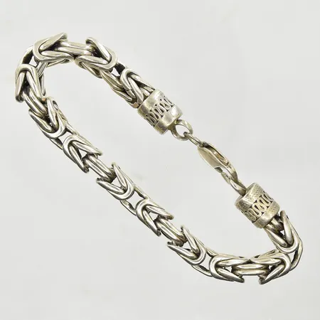 Armband Kejsarlänk, längd 24 cm, bredd 8 mm, 835/1000 silver. Vikt: 79,5 g