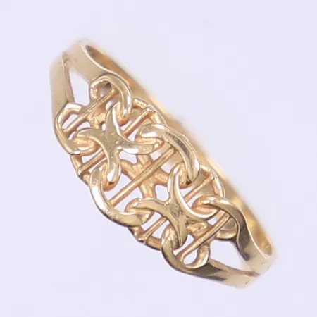 Ring X-länk med stav GFAB stl 18 bredd 2-7mm gravyr 18K Vikt: 1,7 g