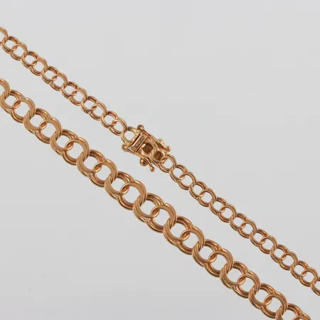 Collier 18k Bismarck,Bergmans Guldvaror Arboga,längd ca 46 cm,bredd 3.7-5.9 mm. Vikt: 11,7 g