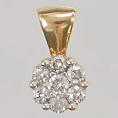 Hänge diamanter 7x ca 0,03-0,04ct,11x6mm, 18K 0,9g.