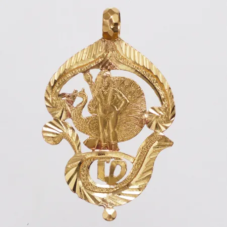 Hänge hinduisk motiv, 40mm, 22K  Vikt: 5 g