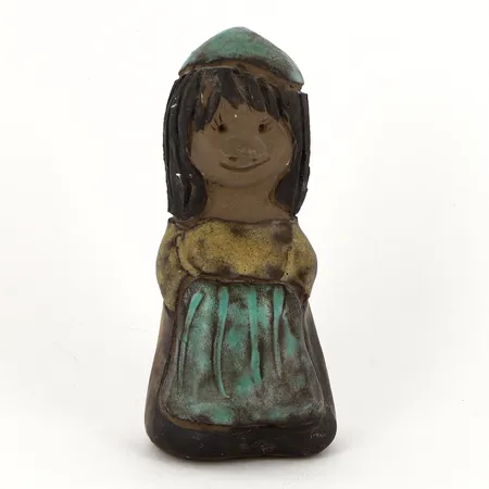 Figurin troll i stengods, 13cm , Elbogen signerad handmade CH Ni Skickas med paket.