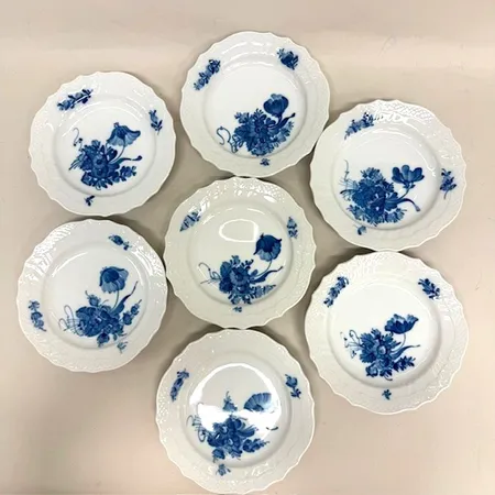 7 Fat, Ø17cm, Blå blomster, 10/1625, Royal Copenhagen Danmark, porslin