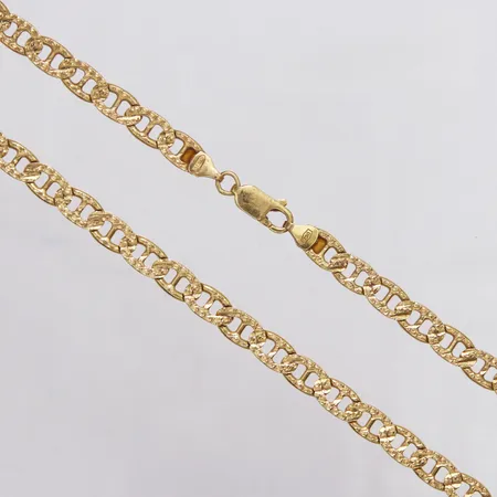 Kedja Marinalänk dekor, 45cm, bredd 6mm, italienska stämplar, 18K  Vikt: 32,6 g