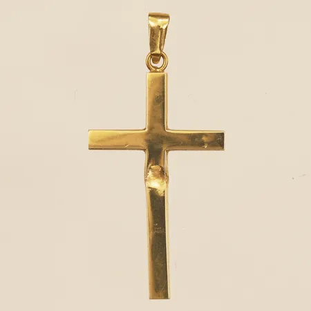 Hänge kors, längd 35mm, bredd 16,2mm, bucklig, 18K  Vikt: 0,7 g